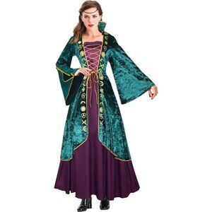 Women Winifred Sanderson Costume Adult Witch Cosplay Renaissance Dress 2XL